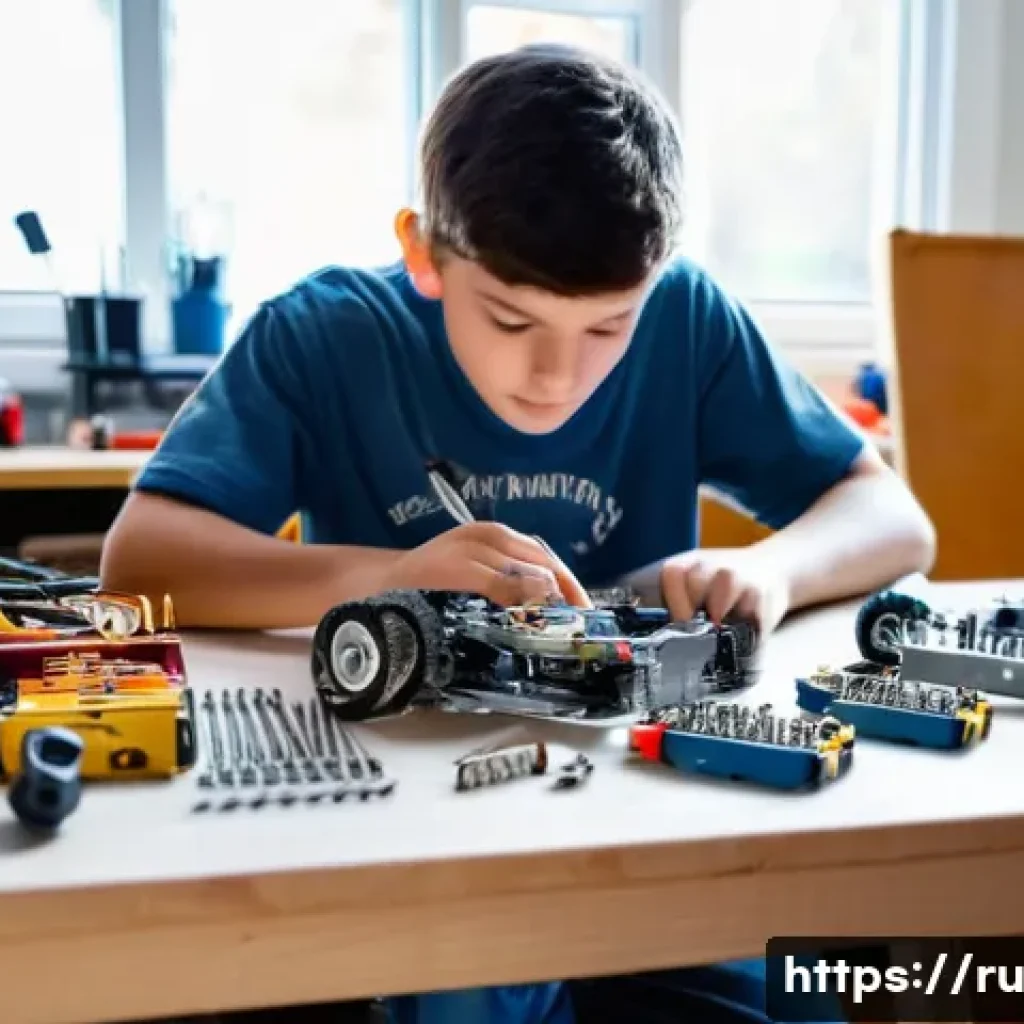 RC카와 교육 콘텐츠 개발 - **Prompt 1: Focused Young Engineer**
    A highly detailed, realistic photograph of a young teenager...
