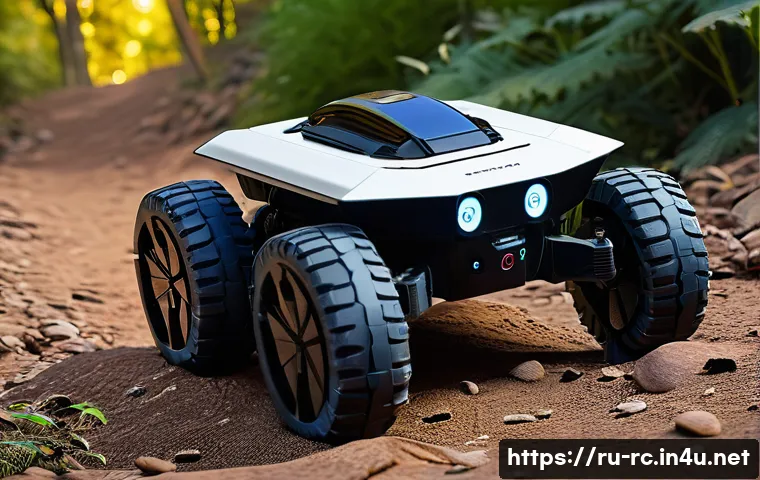 RC카와 로봇 기술의 접목 - **Image Prompt 1: Autonomous RC Rover Navigating a Dynamic Environment**
    "A sleek, modern RC rov...