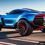 Home 19 RC카와 관련된 인기 캐릭터 - A highly detailed remote-controlled car inspired by a dynamic cartoon character, featuring asymmetri...