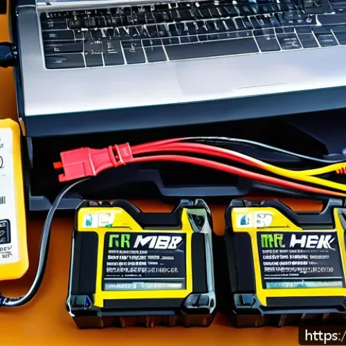 Home 30 RC카에서 발생하는 문제 해결법 - A highly detailed close-up of a modern RC car battery setup featuring both lithium-polymer (LiPo) an...